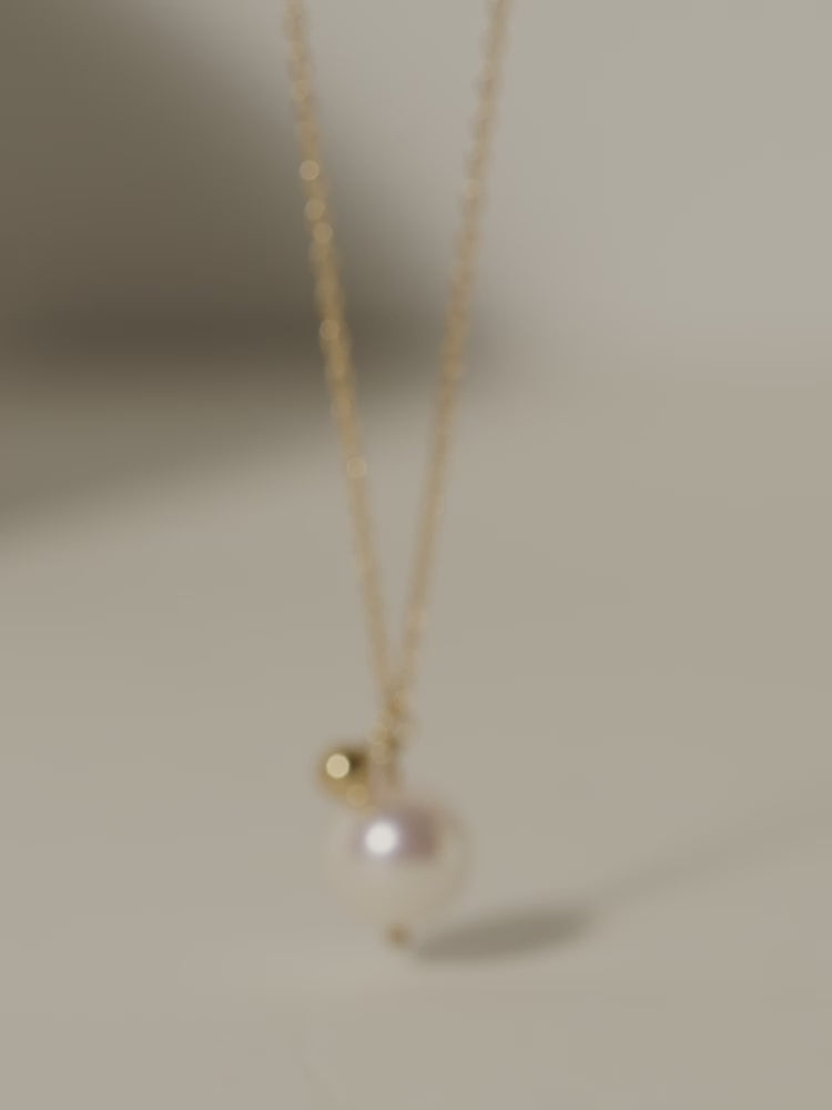Akoya Pearl 18K Gold Ball Necklace